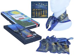 Apaszka damska modna niebieska Gogh Gwiaździsta noc nad rodanem Carmani
