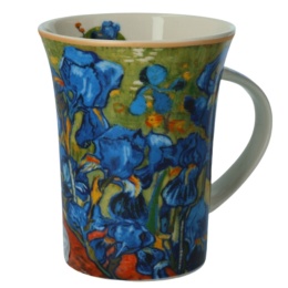 Kubek w kwiaty na kawę do herbaty 350 ml na prezent Van Gogh irysy CARMANI