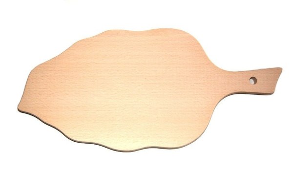 Drewniana deska kuchenna w kształcie liścia
