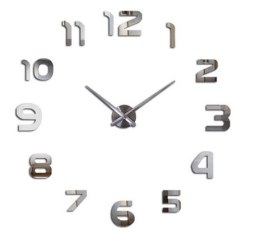zegar ścienny duży 80-120cm srebrny 12 cyfr