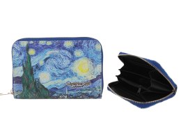 Portfel portmonetka na suwak monety niebieski damski van Gogh na prezeny