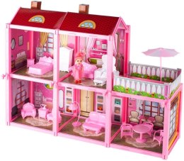 Domek dla lalek duża villa z laleczką do montażu prezent dla dziewczynki 6l