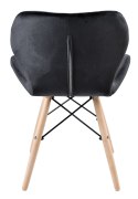 Krzesło aksamitne velvet czarne do salonu jadalni