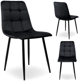 Krzesło aksamitne velvet czarne