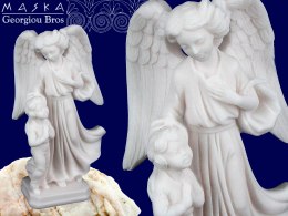 anioł stróż z dzieckiem - alabaster grecki