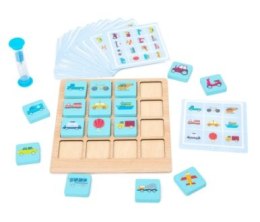 Gra dla dzieci zabawka puzzle drewniane planszowa memory owoce i kształty