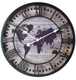 zegar ścienny toril metalowy mapa świata 60cm