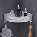 Półka 2x loftowa narożna srebrny mat do łazienki