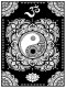 Kolorowanka welwetowa 29,7x21 mandala yin yang