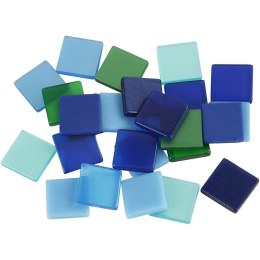 Mozaika niebiesko-zielona kwadratowa z żywicy do dekorowania 10x10 mm