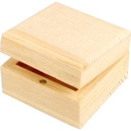 pudełko z drewna na biżuterię 6x6x3,5 cm