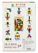 Puzzle drewniane układanka kolorowa tetris klocki 40el. prezent dla dziecka