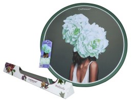 Podkładka na stół okrągła - Kwiaty na głowie, zieleń (CARMANI)
