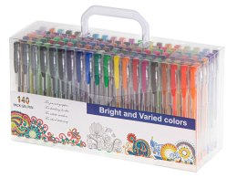 Długopisy żelowe kolorowe brokatowe zestaw 140szt.