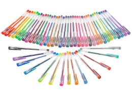 Długopisy żelowe kolorowe brokatowe metaliczne zestaw 50szt. dla dzieci