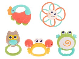 Grzechotka gryzak zabawki dla niemowląt dzieci maluchów żaba krab 5szt hola