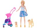 Zestaw dla dziewczynki 3 lata na prezent lalka laleczka + wózek 2 pieski