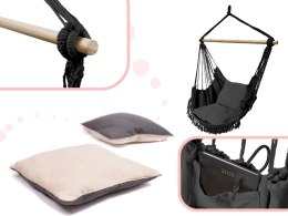 hamak brazylijski krzesło z poduszkami czarny fręd