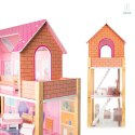 Domek dla lalek drewniany różowy 70cm dla dziewczynki na prezent na święta