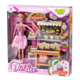 Zestaw dla dziewczynki 3 lata na prezent Lalka + stragan warzywniak zakupy