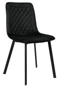 Krzesło aksamitne CURTIS Velvet Czarne do salonu