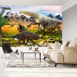Fototapeta Realistyczne Dinozaury Nad Rzeką