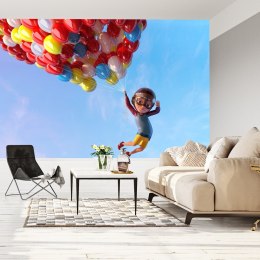 Fototapeta Chłopiec Z Balonami W Locie