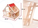 domek dla lalek drewniany + mebelki i ludziki 40cm