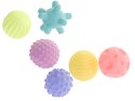 Piłki zabawki sensoryczne korekcyjne zestaw 6szt. do kąpieli dla dziecka