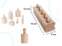 ZESTAW zabawka edukacyjna odważniki cylindry drewniane sorter montessori