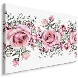 Obraz Na Płótnie Kwiaty Róż Malowane Akwarelą
