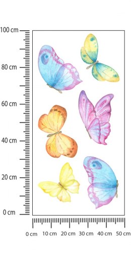 Naklejka Akwarelowe Kolorowe Motyle