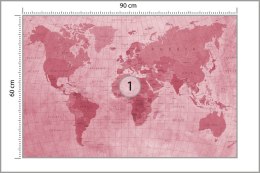Fototapeta Mapa Świata Teksturowana Na Czerwono