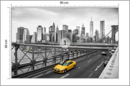 Fototapeta Taxi Crossing Brooklyn Bridge