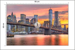 Fototapeta Lower Manhattan Skyline And Brooklyn Bridge