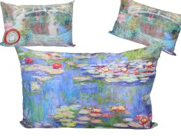 Duża oduszka dekoracyjna ozdobna z wypełnieniem suwak lilie wodne C. Monet