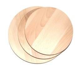 deska do krojenia drewniana okrągła 3 szt zestaw