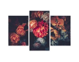 Obraz Wieloczęściowy Kolorowe Kwiaty W Stylu Vintage