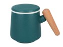 kubek z ceramicznym sitkiem i przykrywką zielony