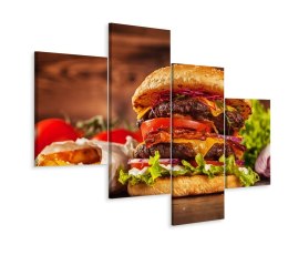 Obraz Wieloczęściowy Domowy Hamburger