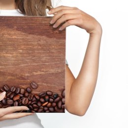 Obraz Na Płótnie Ziarna Kawy Na Drewnianym Tle