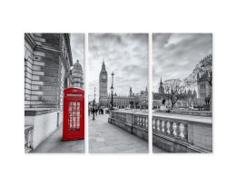 Obraz Wieloczęściowy Czerwona Budka Telefoniczna W Londynie 3D