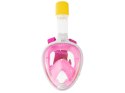 Maska do snurkowania pływania pełna składana S/M różowa dla dziewczynki