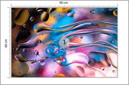 Fototapeta Abstract Colorful Liquid Water Splash And Bubbles Background. Macro Photography