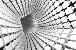 Fototapeta Abstract Geometric Background With A Tunnel Going To Perspective. 3D Render