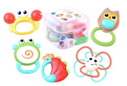Grzechotka gryzak zabawki dla niemowląt dzieci maluchów żaba krab 5szt hola