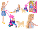Zestaw dla dziewczynki 3 lata na prezent lalka laleczka + wózek 2 pieski