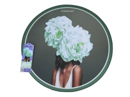 Podkładka na stół okrągła - Kwiaty na głowie, zieleń (CARMANI)