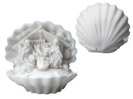Figurka stajenka w muszli -alabaster grecki