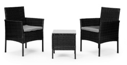 meble ogrodowe zestaw kawowy stół krzesła 2x fotel